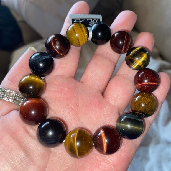 ~Stunning 20mm Multi Tiger Eye Bracelet~